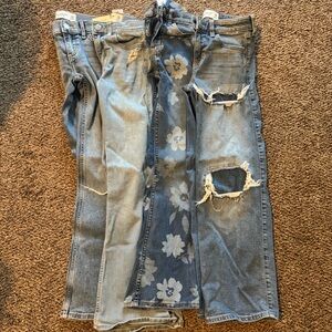 Girls Abercrombie jeans +1 top 7/8 long